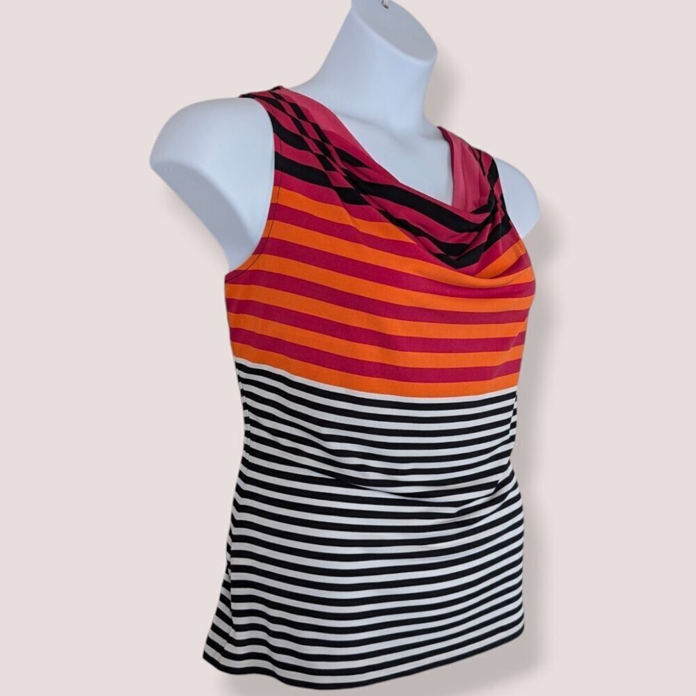 Calvin Klein Striped Cowl Neck Top